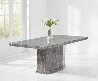 (COLLECTION ONLY) CARVELLE/CALVERA GREY MARBLE 200CM DINING TABLE - RRP £999: LOCATION - B2