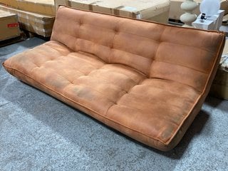 GRETA FAUX LEATHER XL SOFA BED IN BROWN - RRP £799: LOCATION - C3