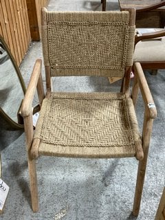 NKUKU VINAY WOVEN DINING CHAIR - NATURAL - ONE SIZE - RRP £295: LOCATION - A3