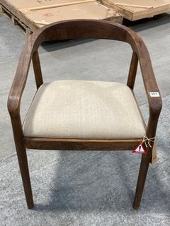 NKUKU ANBU ACACIA UPHOLSTERED DINING CHAIR - RRP £325: LOCATION - A3