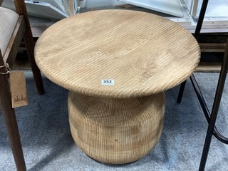 NKUKU VIVAN GROOVED WOOD SIDE TABLE - RRP £495: LOCATION - A3