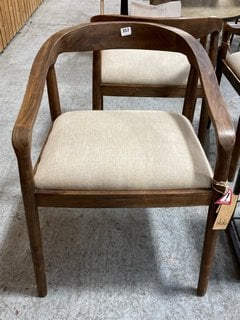 NKUKU ANBU ACACIA UPHOLSTERED DINING CHAIR - RRP £325: LOCATION - A3