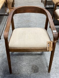 NKUKU ANBU ACACIA UPHOLSTERED DINING CHAIR - RRP £325: LOCATION - A3