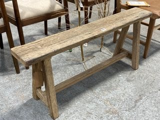 NKUKU IBO RECLAIMED WOOD LONG BENCH - NATURAL - ONE SIZE - RRP £275: LOCATION - A3