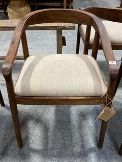 NKUKU ANBU ACACIA UPHOLSTERED DINING CHAIR - RRP £325: LOCATION - A3