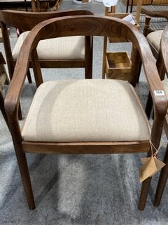 NKUKU ANBU ACACIA UPHOLSTERED DINING CHAIR - RRP £325: LOCATION - A3