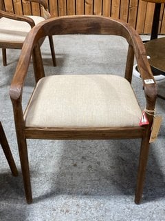 NKUKU ANBU ACACIA UPHOLSTERED DINING CHAIR - RRP £325: LOCATION - A3