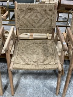 NKUKU VINAY WOVEN DINING CHAIR - NATURAL - ONE SIZE - RRP £295: LOCATION - A3