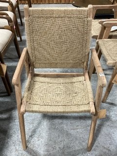 NKUKU VINAY WOVEN DINING CHAIR - NATURAL - ONE SIZE - RRP £295: LOCATION - A3