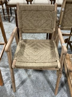 NKUKU VINAY WOVEN DINING CHAIR - NATURAL - ONE SIZE - RRP £295: LOCATION - A3