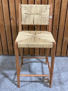 NKUKU LOHANDA ACACIA & MUNJA GRASS COUNTER CHAIR - NATURAL - ONE SIZE - RRP £350: LOCATION - A3