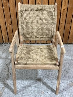 NKUKU VINAY WOVEN DINING CHAIR - NATURAL - ONE SIZE - RRP £295: LOCATION - A3