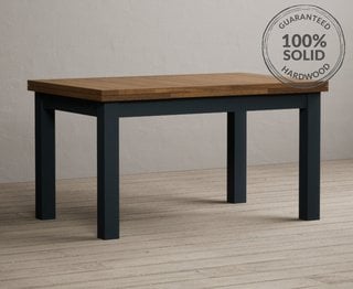 BUXTON/HAMPSHIRE/ROMNEY 4FT 7" X 3FT PAINTED EXT DINING TABLE - DARK BLUE - RRP £549: LOCATION - B3