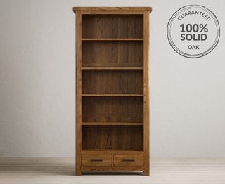 COUNTRY RUSTIC/BRANTHAM RUSTIC SOLID OAK LARGE BOOKCASE - RRP £689: LOCATION - A5