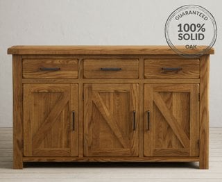 COUNTRY RUSTIC/BRANTHAM RUSTIC SOLID OAK LARGE SIDEBOARD - RRP £649: LOCATION - A5