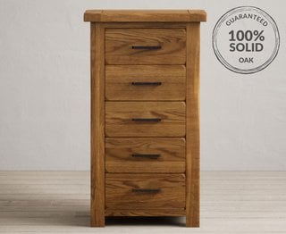 COUNTRY RUSTIC/BRANTHAM RUSTIC SOLID OAK 5 DRAWER CHEST - RRP £369: LOCATION - A5