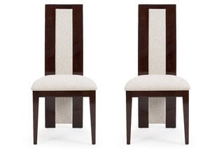 NOVARA DINING CHAIR - BROWN - PAIR -RRP £400: LOCATION - B4