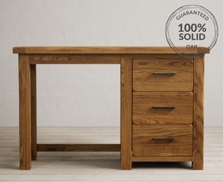 COUNTRY RUSTIC/BRANTHAM RUSTIC SOLID OAK 3 DRAWER DRESSING TABLE - RRP £379: LOCATION - A5