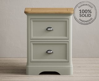 BRAMPTON/LINTON/BRIDSTOW SOFT GREEN 2 DRAWER BEDSIDE CHEST - RRP £199: LOCATION - A5