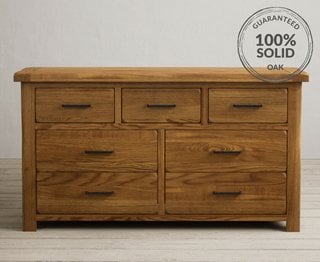 COUNTRY RUSTIC/BRANTHAM RUSTIC SOLID OAK 3+4 CHEST OF DRAWERS - RRP £719: LOCATION - A5