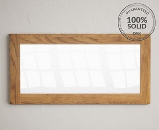 COUNTRY RUSTIC/BRANTHAM RUSTIC SOLID OAK FRAME WALL MIRROR 1200MM X 600MM - RRP £119: LOCATION - A5