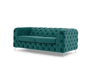 ALARA/MARA GREEN VELEVET 2 SEATER SOFA - RRP £749: LOCATION - A5