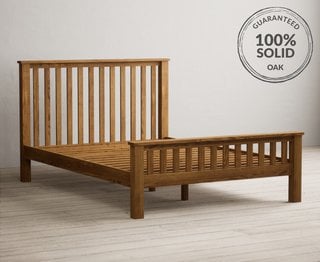 COUNTRY RUSTIC/BRANTHAM RUSTIC SOLID OAK 4FT 6" DOUBLE BED - RRP £689: LOCATION - A6