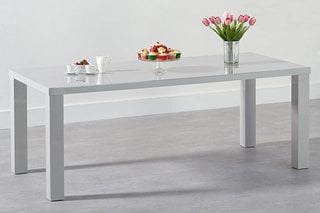 JP - ATLANTA/AVA/ATHENS LIGHT GREY GLOSS 200CM TABLE - RRP £379: LOCATION - A6