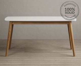 NORDIC/NORD 150CM TABLE OAK-SOFT WHITE - RRP £349: LOCATION - A6