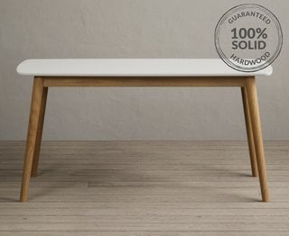 NORDIC/NORD 150CM OAK AND WHITE DINING TABLE - RRP £349: LOCATION - A6