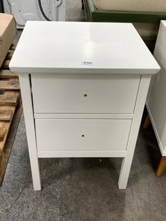 JOHN LEWIS & PARTNERS WILTON 2 DRAWER BEDSIDE TABLE IN WHITE RRP - £108: LOCATION - C4