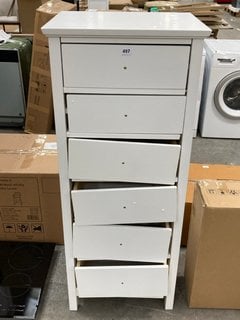 JOHN LEWIS & PARTNERS WILTON 6 DRAWER TALLBOY IN WHITE RRP - £249: LOCATION - C5