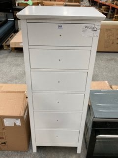 JOHN LEWIS & PARTNERS WILTON 6 DRAWER TALLBOY IN WHITE RRP - £249: LOCATION - C5