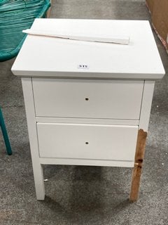 JOHN LEWIS & PARTNERS WILTON 2 DRAWER BEDSIDE TABLE IN WHITE RRP - £108: LOCATION - C5