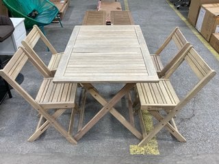 JOHN LEWIS & PARTNERS ANYDAY WOOD 4 SEATER GARDEN TABLE SET IN NATURAL: LOCATION - C5