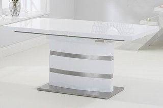 VICENZA HIGH GLOSEE EXT WHITE TABLE - RRP £779: LOCATION - B4