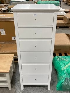 JOHN LEWIS & PARTNERS WILTON 6 DRAWER TALLBOY IN WHITE RRP - £249: LOCATION - C6