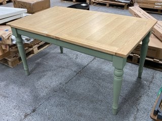 JOHN LEWIS & PARTNERS FOXMOOR 6-8 SEATER EXTENDING DINING TABLE IN SAGE GREEN RRP - £899: LOCATION - C6