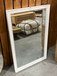 JOHN LEWIS & PARTNERS COUNTRY FEATHER RECTANGULAR WALL MIRROR IN WHITE RRP - £130: LOCATION - D3