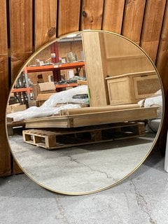 JOHN LEWIS & PARTNERS SCANDI ROUND 80CM WALL MIRROR IN GOLD EFFECT RRP - £155: LOCATION - D3