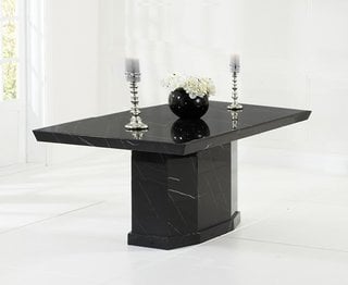 (COLLECTION ONLY) CARVELLE/CALVERA BLACK MARBLE 160CM DINING TABLE - RRP £879: LOCATION - B5