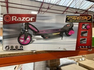 (COLLECTION ONLY) RAZOR POWER CORE E90 ELECTRIC KIDS SCOOTER IN BLACK/PINK: LOCATION - DR3