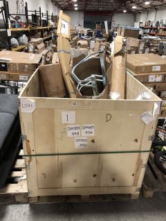 PALLET OF ASSORTED ITEMS TO INCLUDE STAINLESS STEEL BIKE RACK MOUNT: LOCATION - B5 (KERBSIDE PALLET DELIVERY)