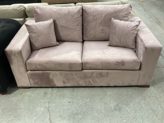 LAYTON 2 SEATER SOFA BED IN BLUSH PINK OPULENCE HEATHER - RRP £499.99: LOCATION - A1