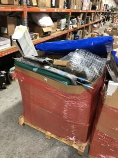 PALLET OF ASSORTED HOUSEHOLD ITEMS TO INCLUDE CHILDRENS MICROFIBRE COT MATTRESS: LOCATION - B8 (KERBSIDE PALLET DELIVERY)