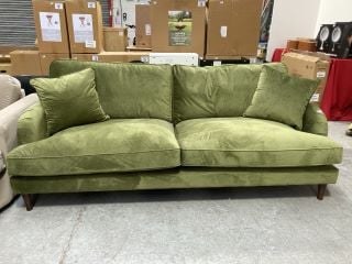 PAYTON 4 SEATER SOFA IN OLIVE VELVET - RRP £749.99: LOCATION - A1