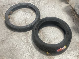 2 X MOTORCYCLE TYRES TO INCLUDE MICHELIN ROAD 6 170/60ZP TYRE: LOCATION - BR6