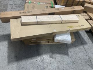 PALLET OF ASSORTED FURNITURE ITEMS TO INCLUDE VIDA DESIGNS VALENTINA KINGSIZE OTTOMAN BED IN LIGHT GREY VELVET (BOX 4 OF 4): LOCATION - A3 (KERBSIDE PALLET DELIVERY)