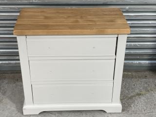 GRO FURNITURE 3 DRAWER CHEST IN OAK - RRP £245.00: LOCATION - A1