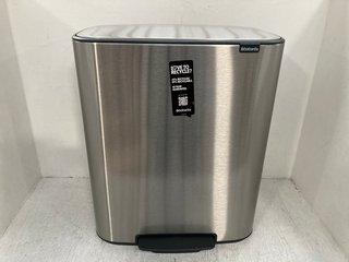 BRABANTIA 60L BO PEDAL BIN WITH 1 INNER BUCKET IN SILVER: LOCATION - D7